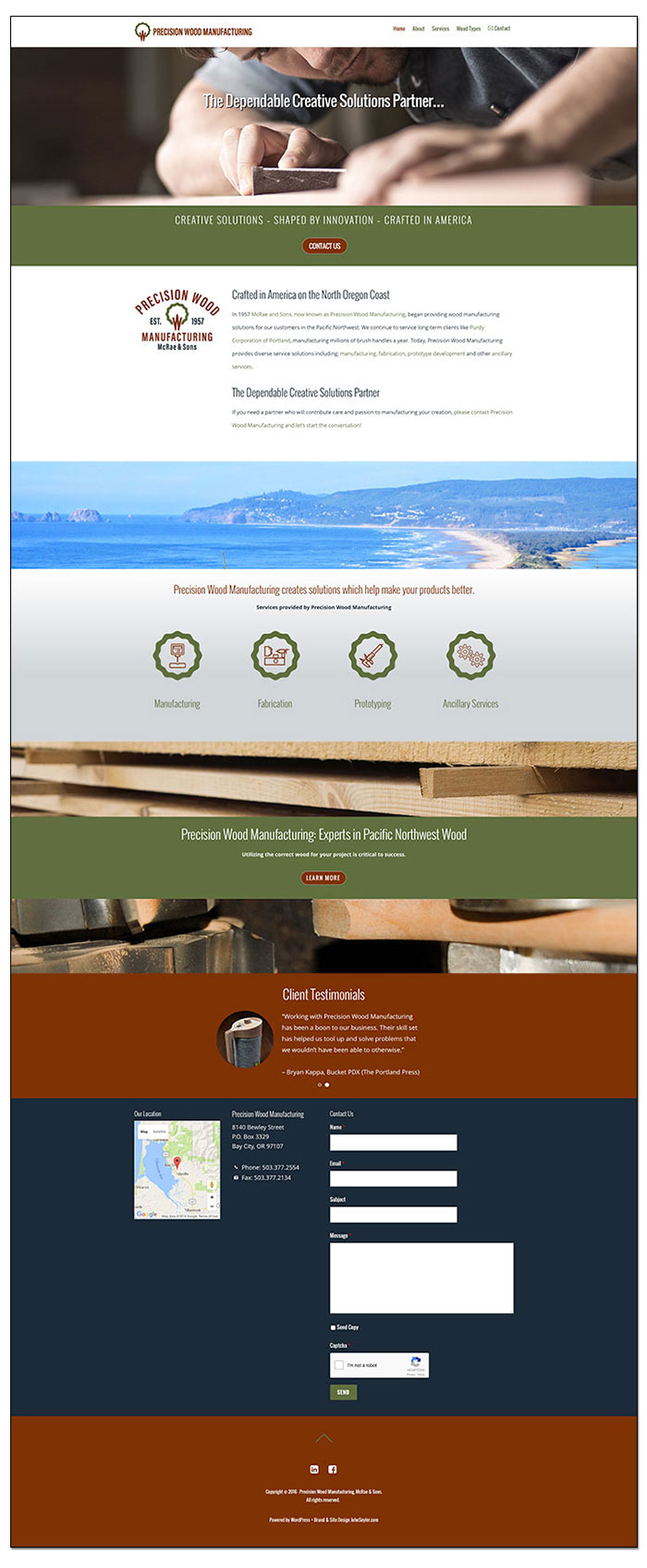 Precision Wood MFG Homepage