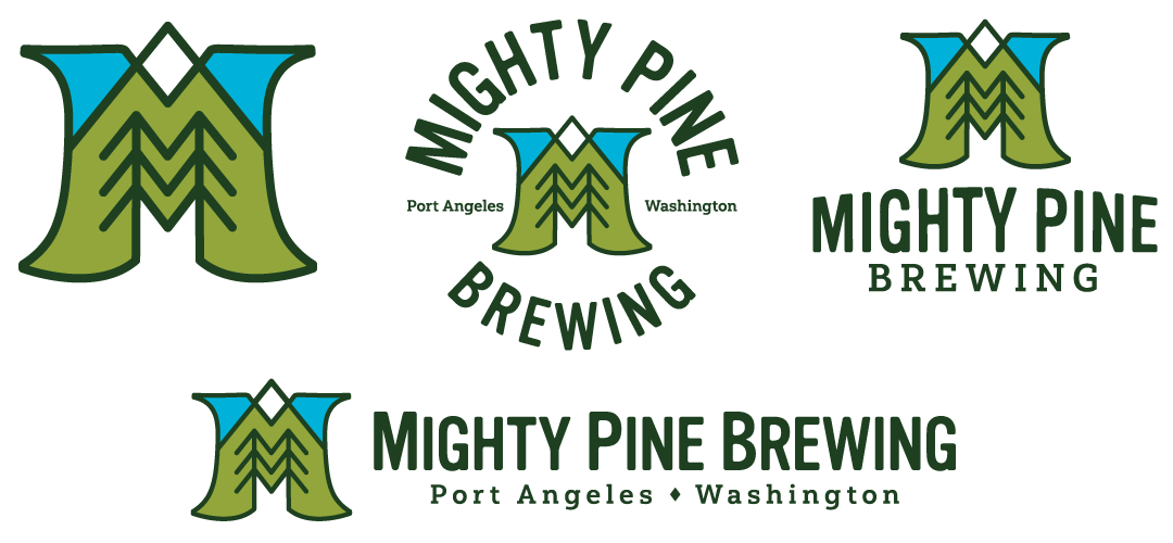 Mighty Pine Brewing Primary Color Logo Designs