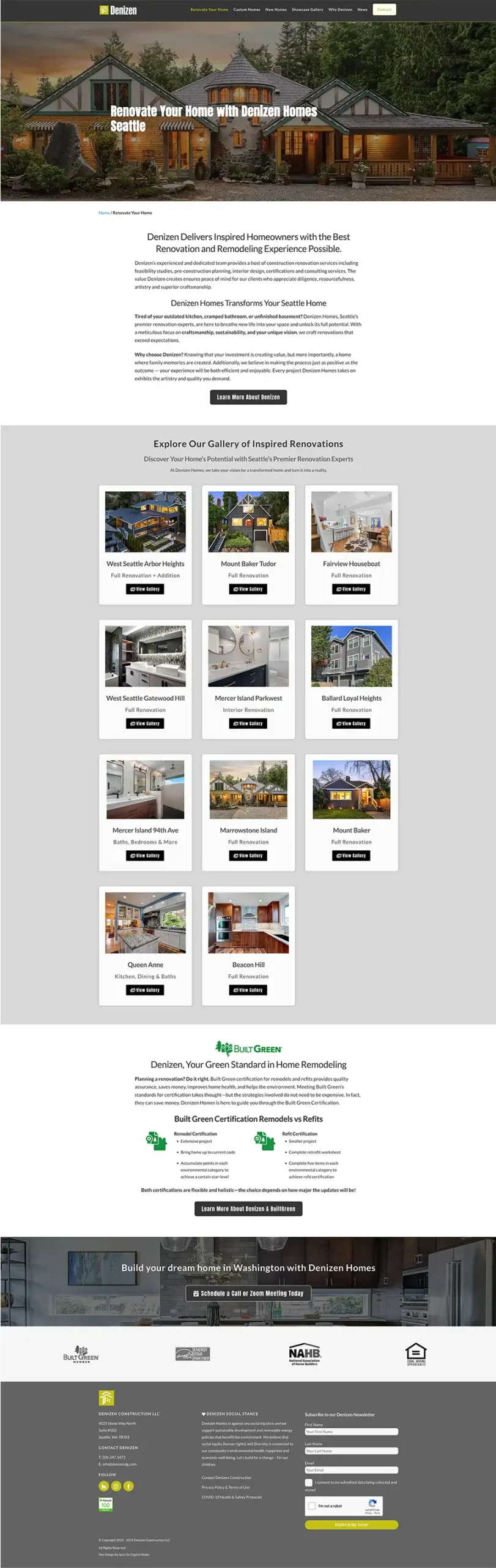 Denizen Homes Renovate Your Home Page